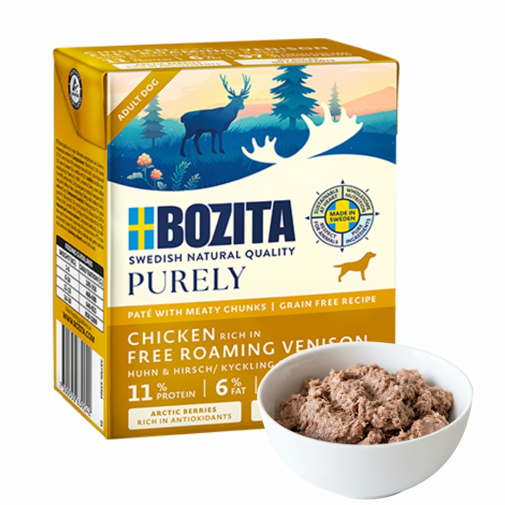 Bozita Purely Pate Duoprotein Kurczak Dziczyzna 370g karma mokra dla psa